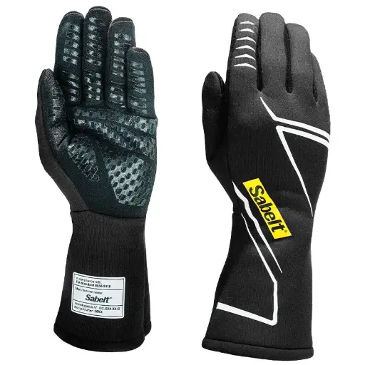 TG12 Sabelt Gloves HYPER TOUCH - Black - FIA 8856-2018